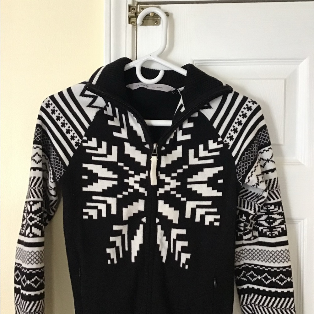 Athleta Black and White Geometric Hoodie - Picture 2 of 2